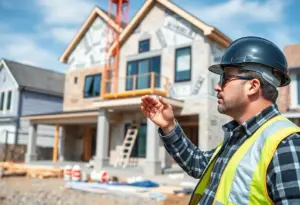 A Washington DC home builder at a construction site with diverse architectural styles.