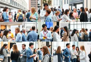A collage of health events with people discussing healthcare issues in Washington, DC.