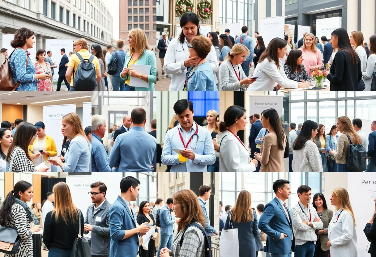 A collage of health events with people discussing healthcare issues in Washington, DC.