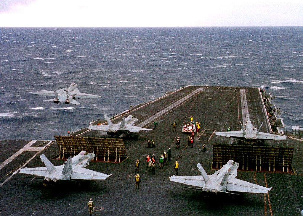 Aircraft carrier underway at sea