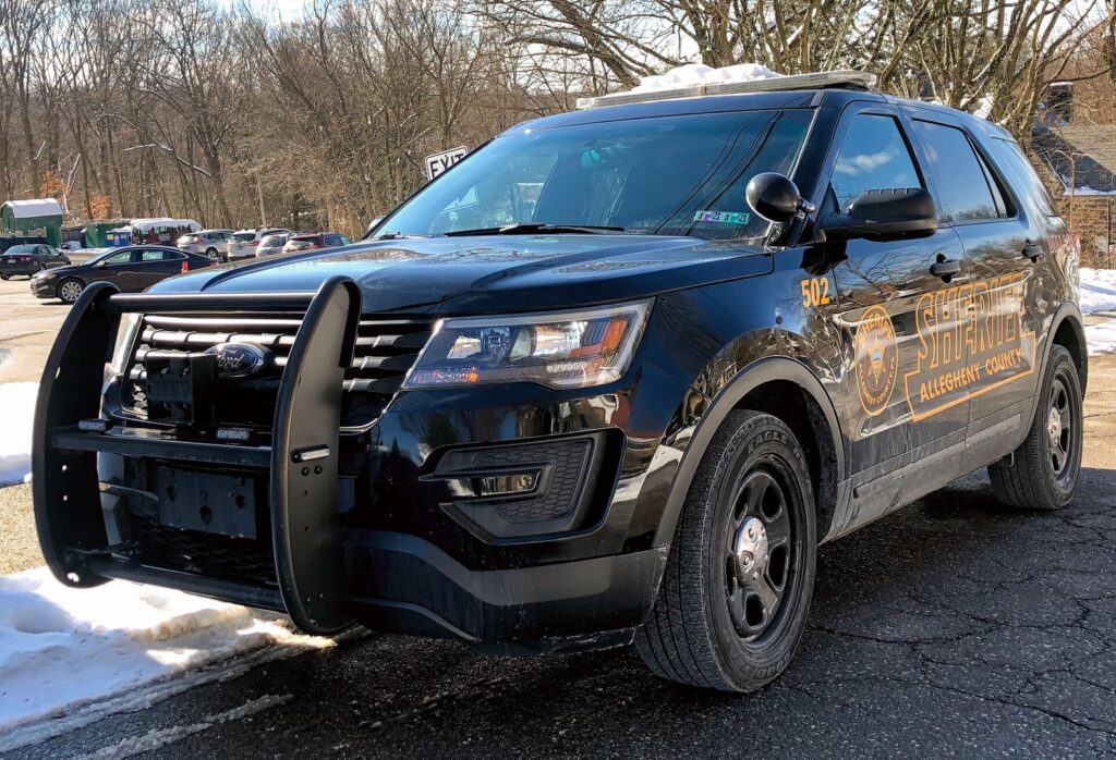 Police SUV parked in a lot