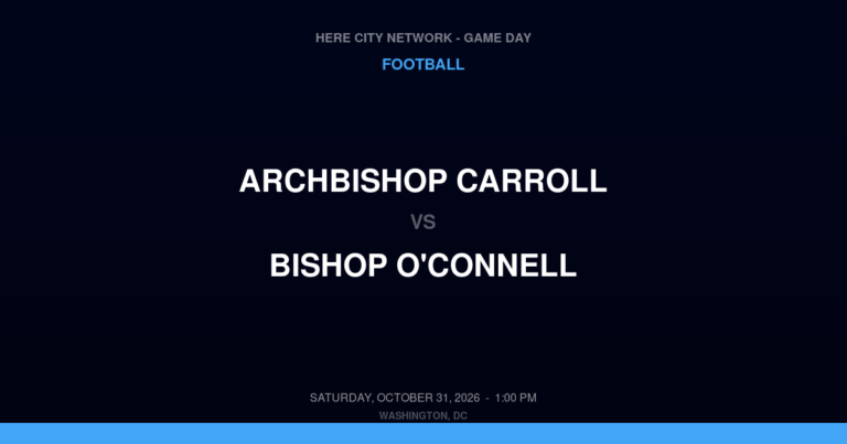 Archbishop Carroll vs. Bishop O'Connell — Football Game Day — Arlington, VA — Oct 31, 2026