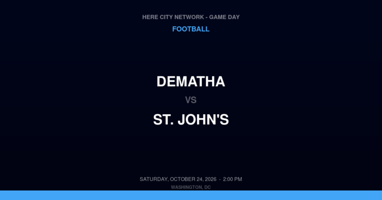 DeMatha vs. St. John's — Football Game Day — Washington, DC — Oct 24, 2026