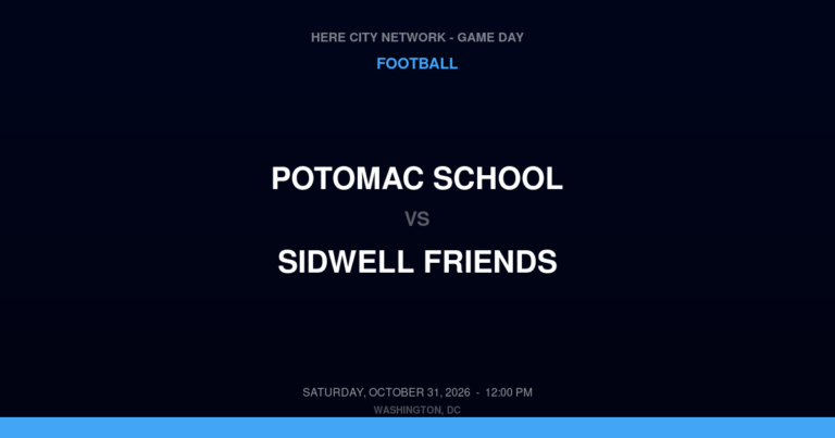 Potomac School vs. Sidwell Friends — Football Game Day — Washington, DC — Oct 31, 2026