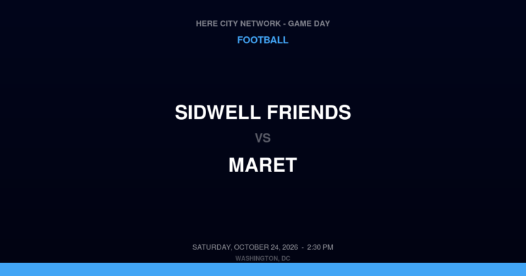 Sidwell Friends vs. Maret — Football Game Day — Washington, DC — Oct 24, 2026